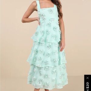 Lulus Mint Green Rosette Dress
